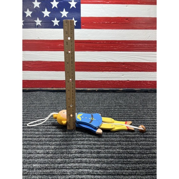 Vintage Sevi Italy Wooden String Marionette Jumping Jack Toy Puppet - Picture 13 of 13
